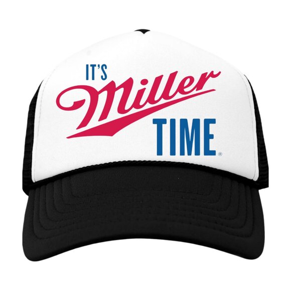 Miller Time Black Trucker Hat - Picture 1 of 4